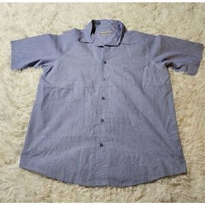 Weekendz off men's blue short sleeve button-up  shirt size M